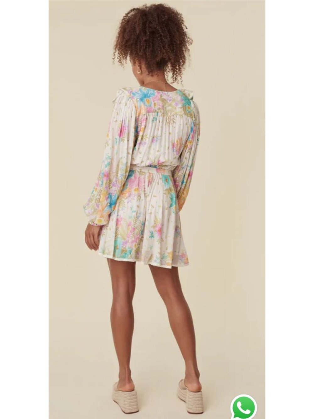 SPELL Women's Lei Lei Frill Lightweight Floral Mini Dress Bohemian - Picture 3 of 15